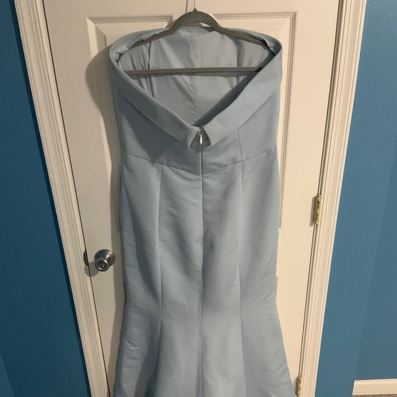 Amsale Ice Blue Jaylin Bridesmaid Dress - Picture 7 of 10